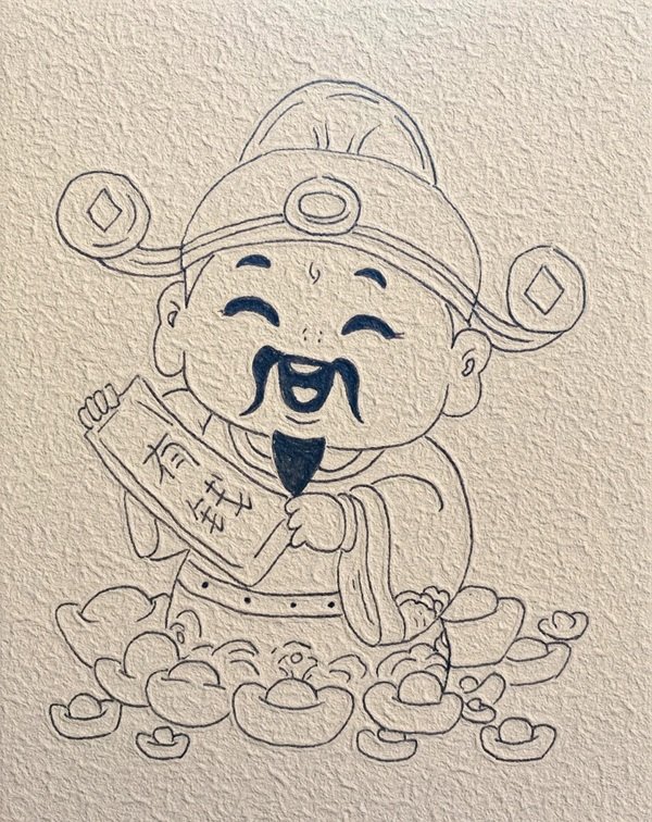 Cách vẽ ông thần tài​ 