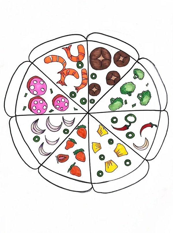 Cách vẽ bánh pizza​ 5