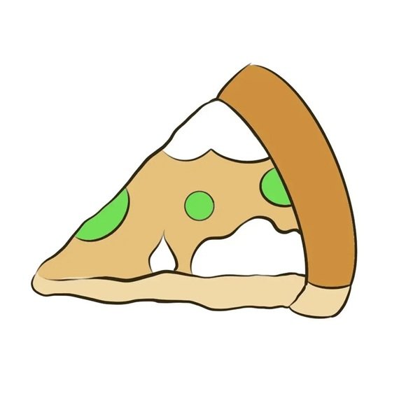 Cách vẽ bánh pizza đơn giản 3