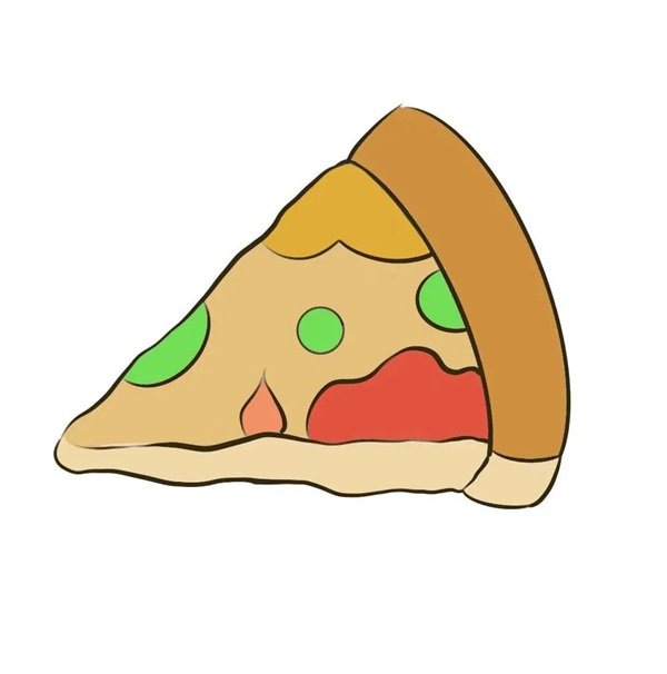 Cách vẽ bánh pizza đơn giản 4