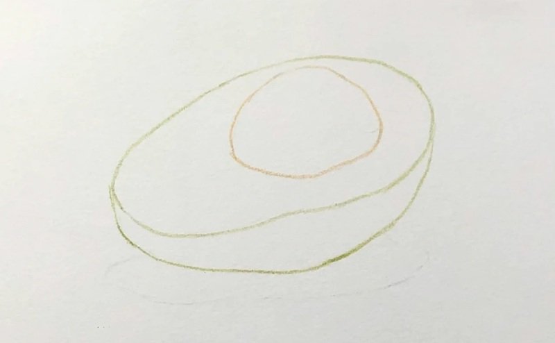 Cách vẽ quả bơ 2​