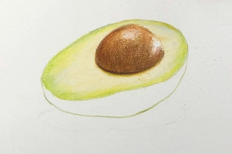 Cách vẽ quả bơ​ 4