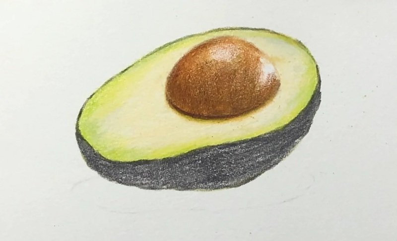 Cách vẽ quả bơ​ 5