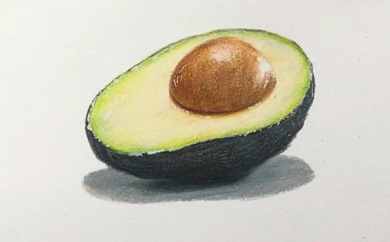 Cách vẽ quả bơ​ 