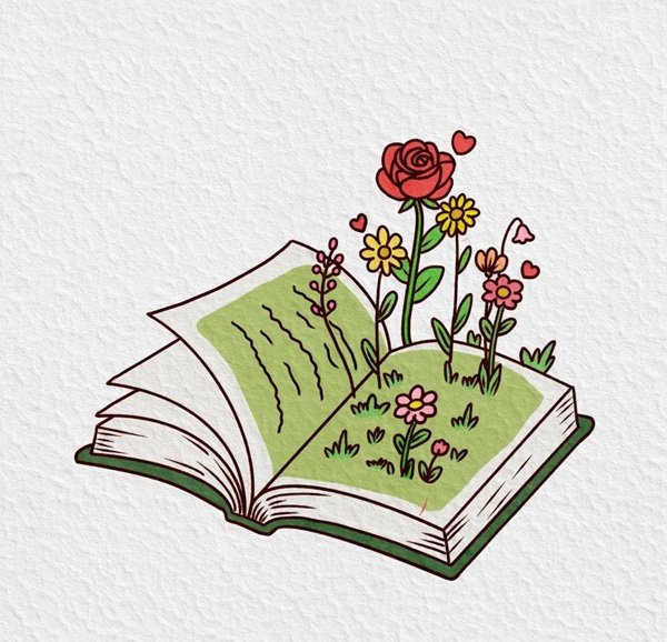 Cách vẽ một quyển sách đang mở 