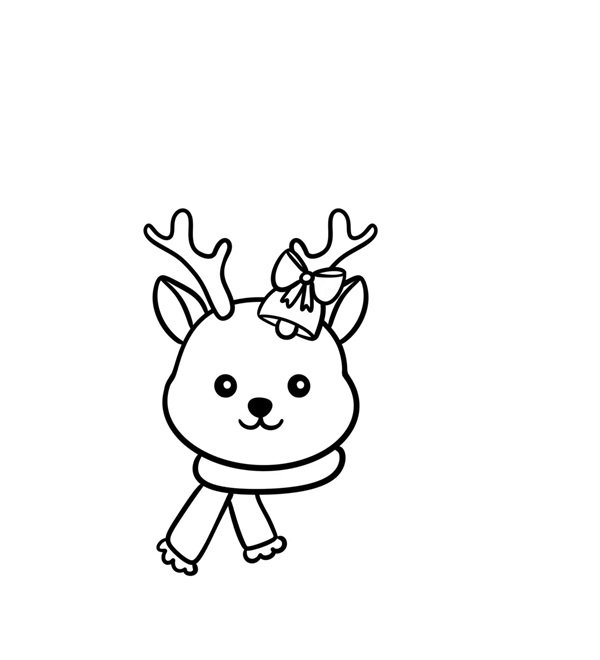 Cách vẽ tuần lộc cute 3
