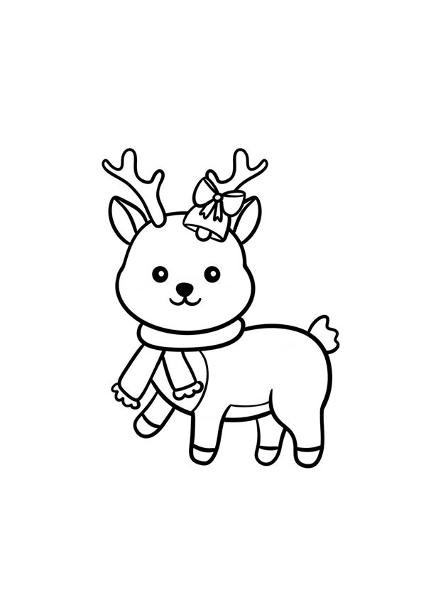Cách vẽ tuần lộc cute 4