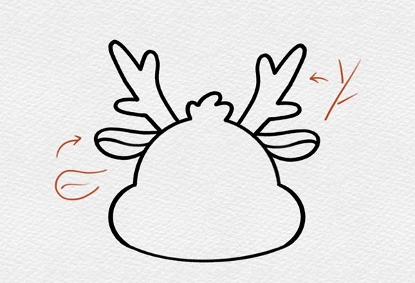 Cách vẽ tuần lộc đơn giản 3