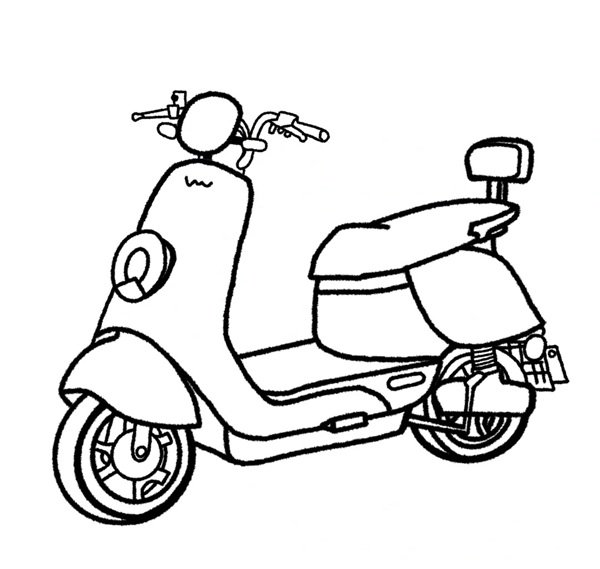 Cách vẽ xe máy đơn giản 6