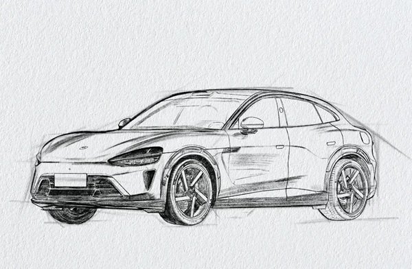 Cách vẽ xe ô tô 9