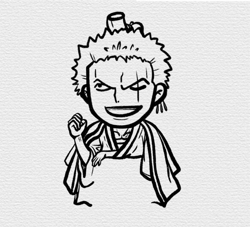Cách vẽ zoro chibi 3