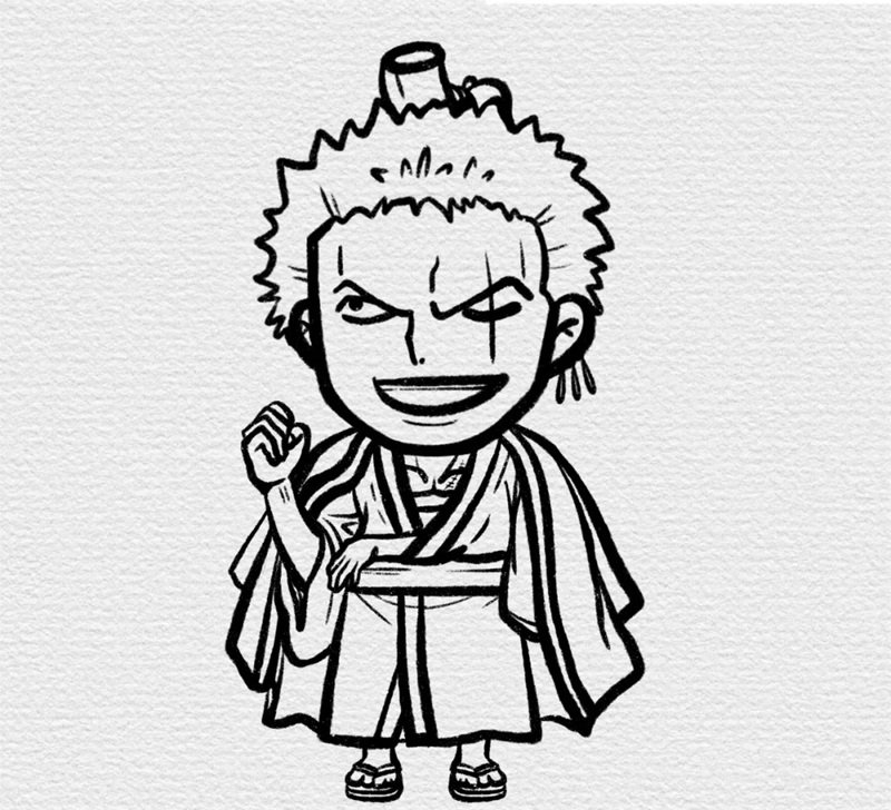 Cách vẽ zoro chibi 4