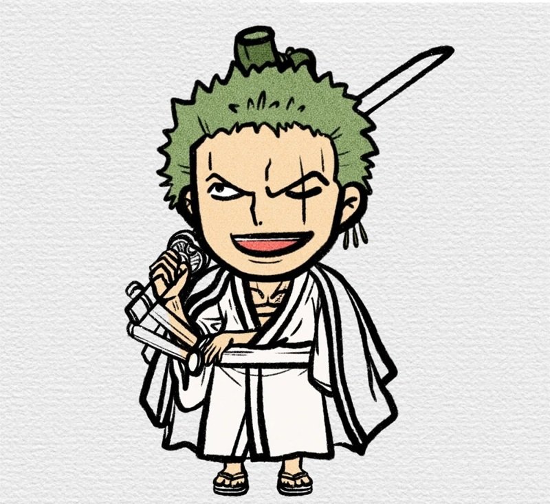 Cách vẽ zoro chibi 6
