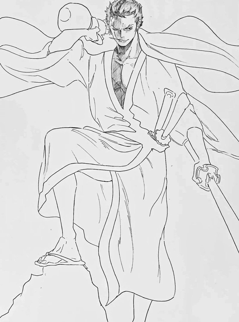 Cách vẽ zoro đẹp 4