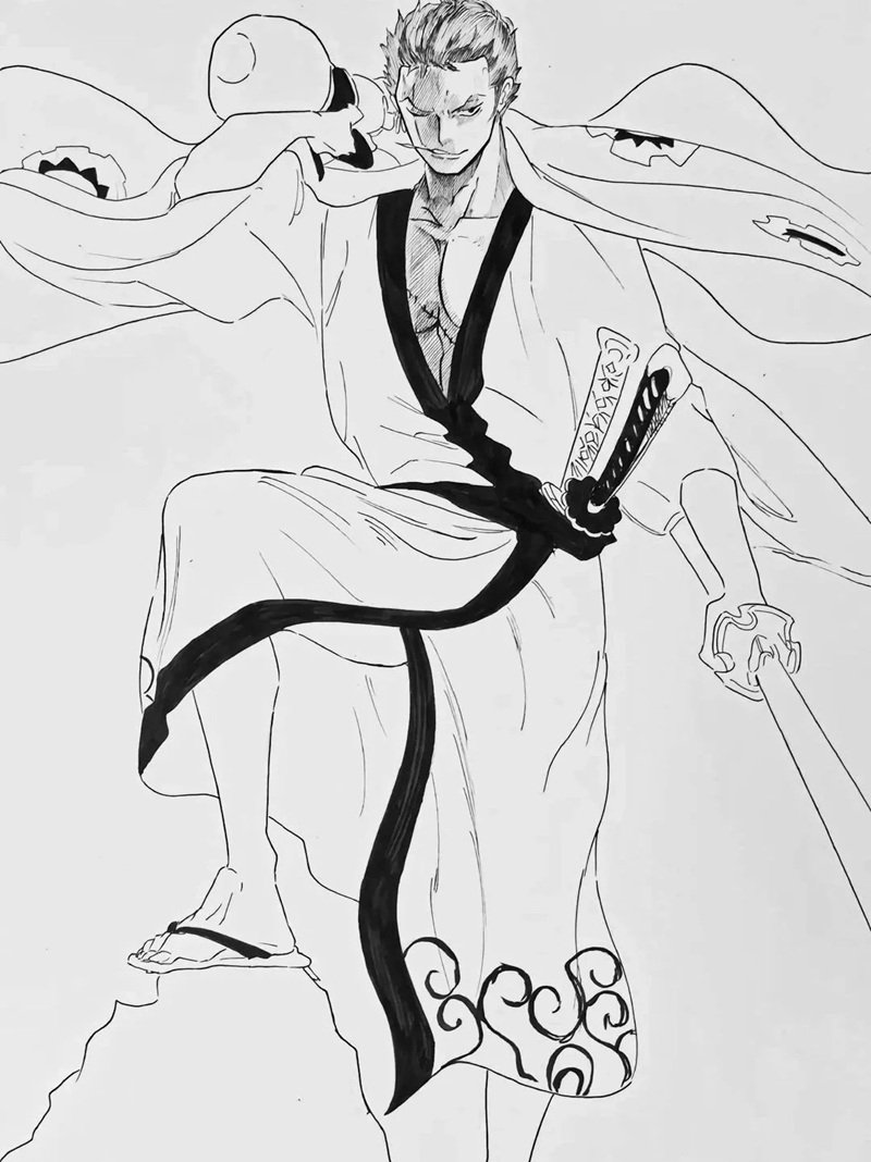 Cách vẽ zoro đẹp 5