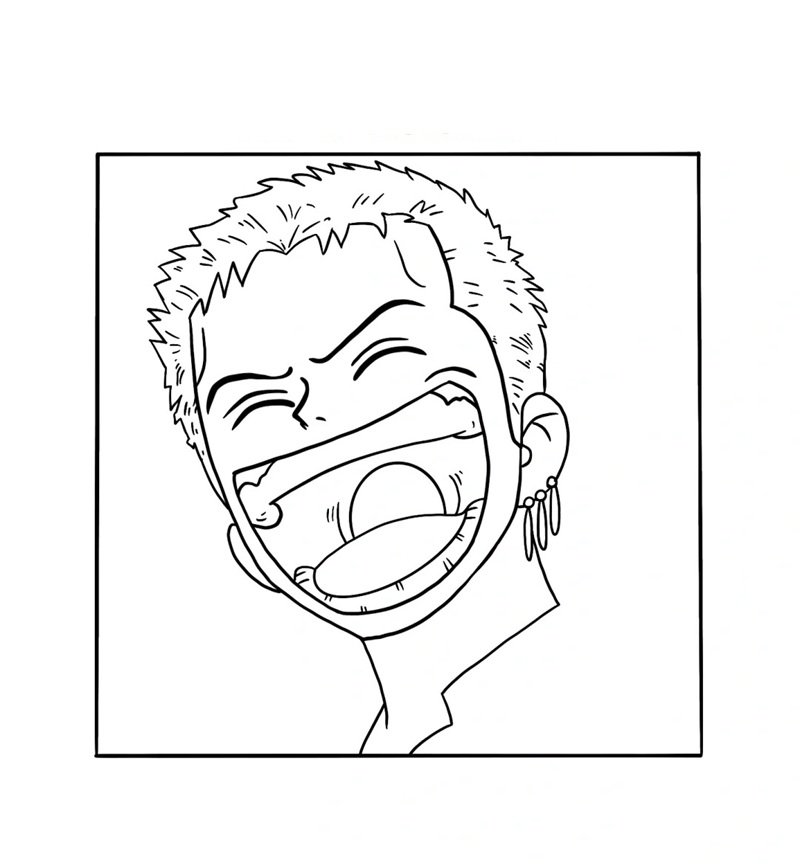Cách vẽ zoro đơn giản 7