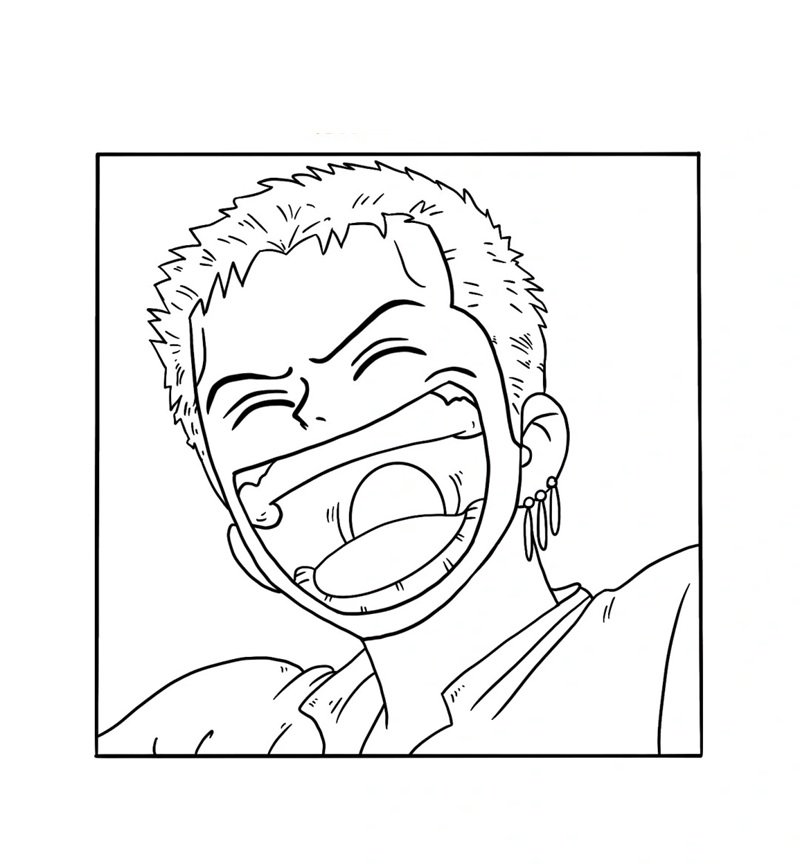 Cách vẽ zoro đơn giản 8