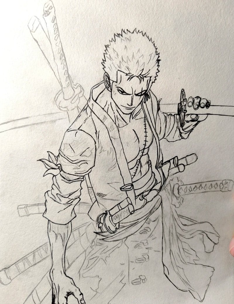 Cách vẽ zoro ngầu 2