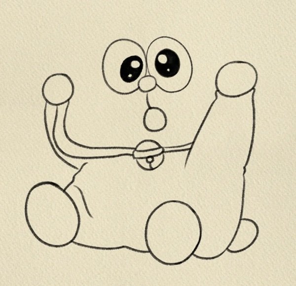 Chỉ cách vẽ doraemon 3