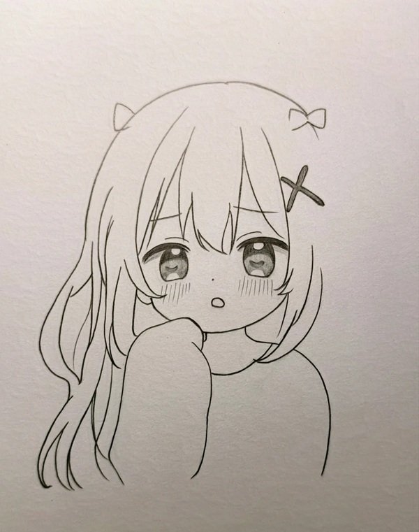 Vẽ anime đơn giản girl​ 5