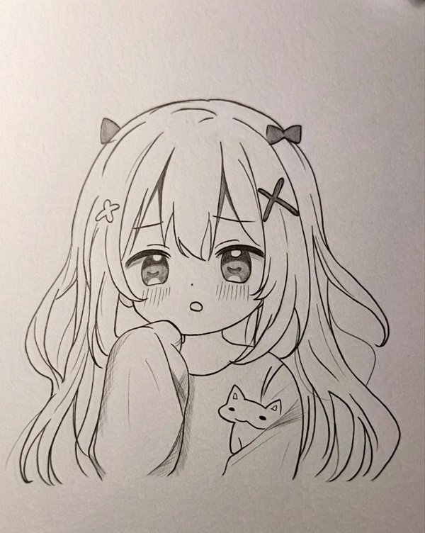 Vẽ anime đơn giản girl​ 