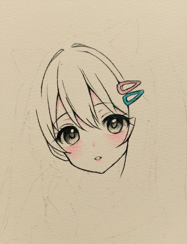Vẽ anime girl​ bằng bút chì  2