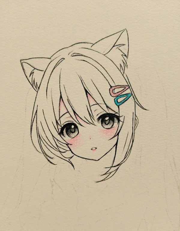 Vẽ anime girl​ bằng bút chì  3