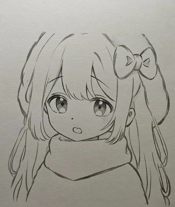 Vẽ anime girl đơn giản​ 8