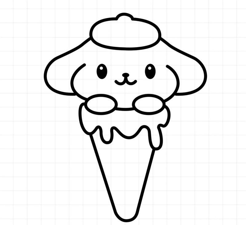 Vẽ cây kem cute 5