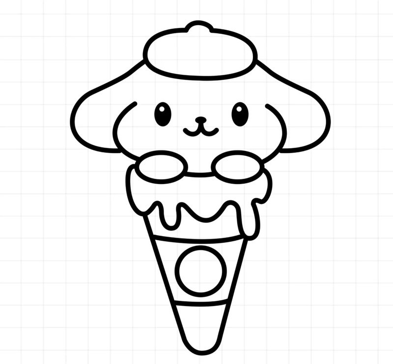 Vẽ cây kem cute 6