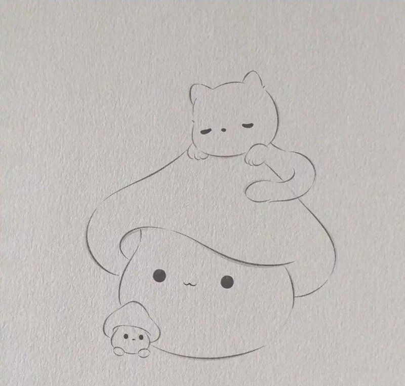 Hình vẽ cây nấm cute 5