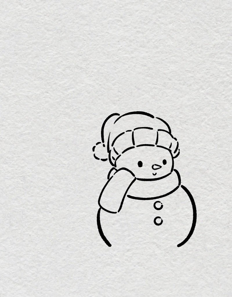 Cách vẽ cây thông noel và người tuyết 3