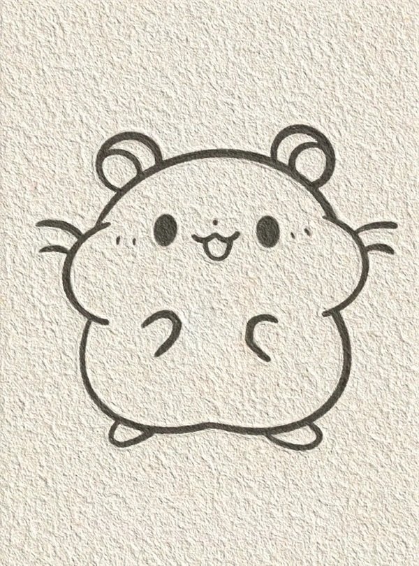 Vẽ chuột hamster dễ thương
