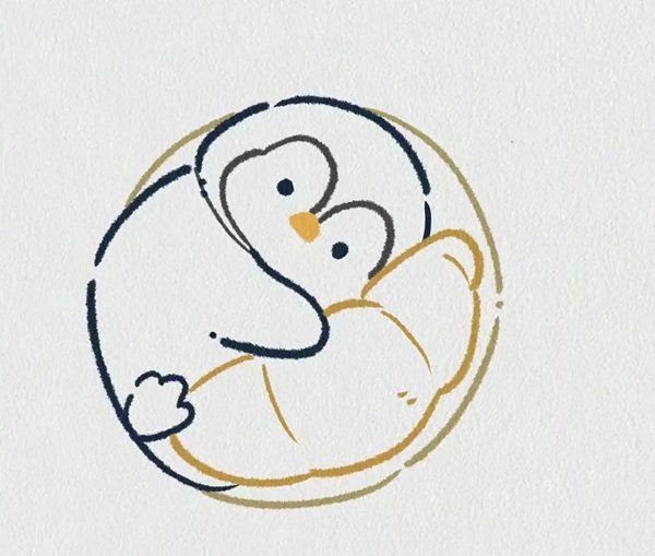Vẽ con chim cánh cụt 3
