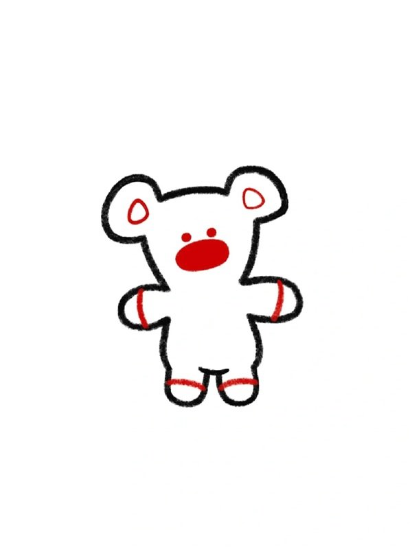 Hình vẽ gấu bông đơn giản 5