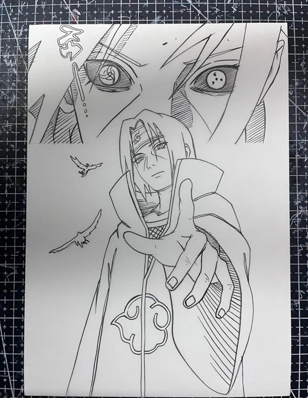 Vẽ Itachi bằng bút chì 2
