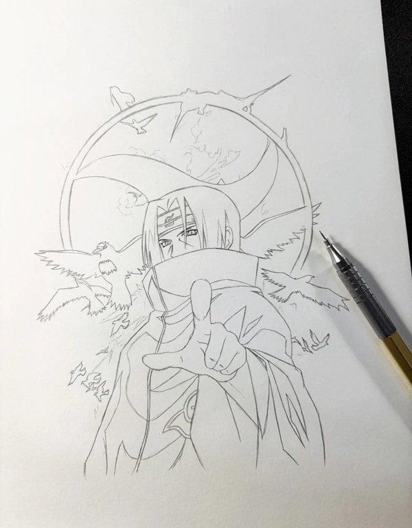 Vẽ Itachi đơn giản 1