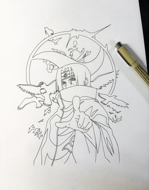 Vẽ Itachi đơn giản 2