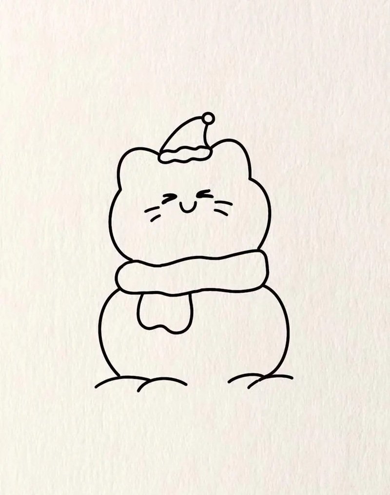 Vẽ người tuyết cute 5