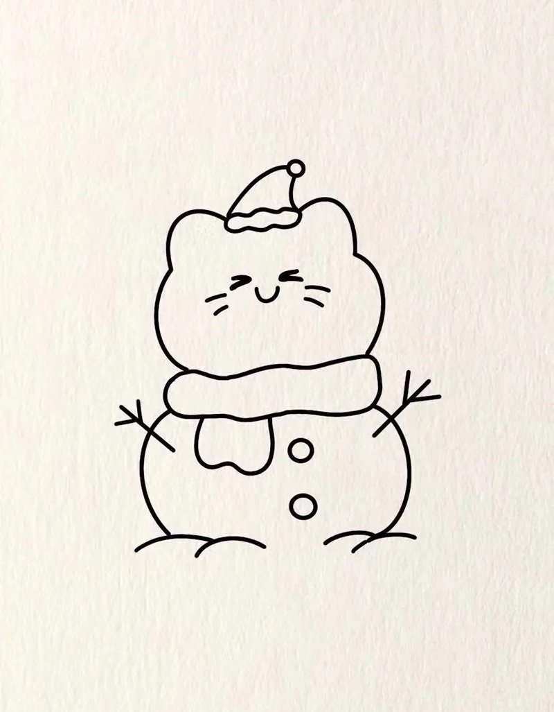Vẽ người tuyết cute 6