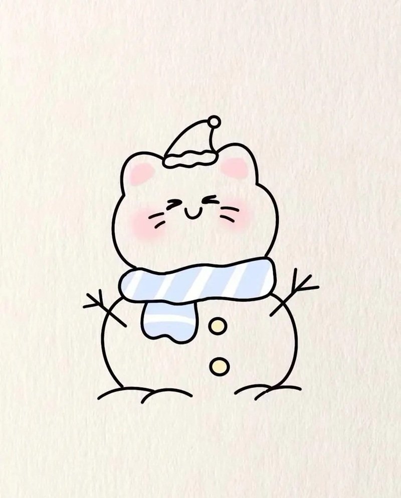 Vẽ người tuyết cute