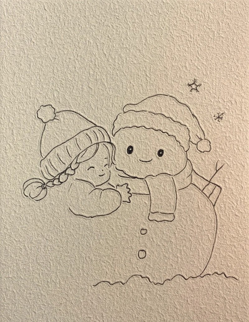 Vẽ người tuyết noel 9