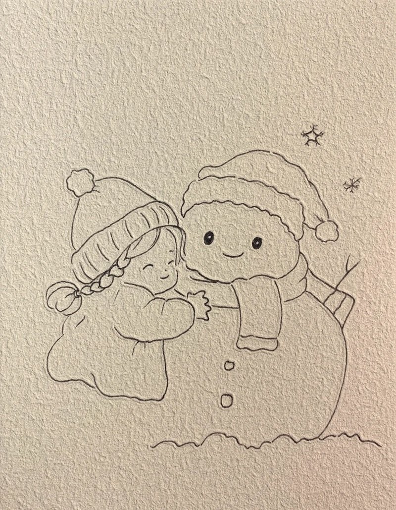 Vẽ người tuyết noel 10