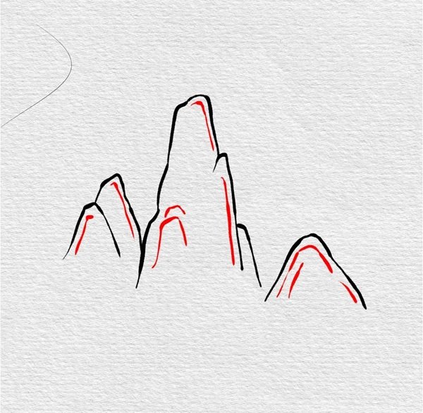 Vẽ núi đẹp​ 3