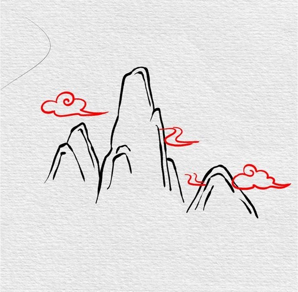 Vẽ núi đẹp​ 4