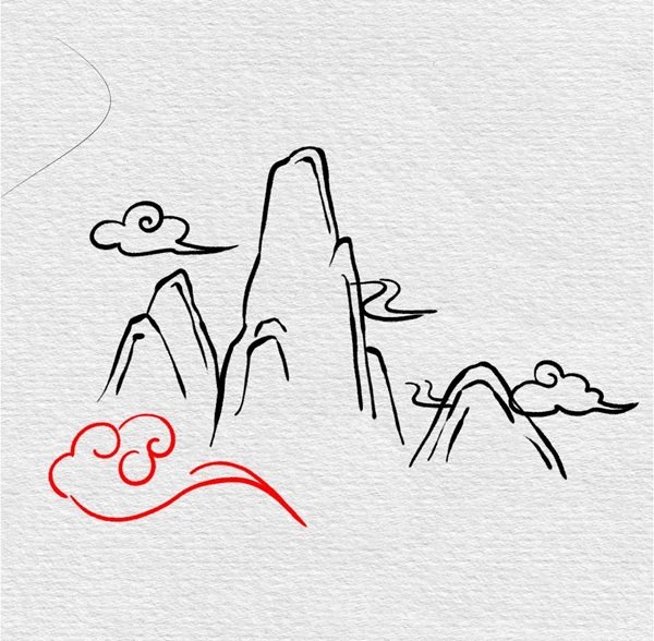 Vẽ núi đẹp​ 5