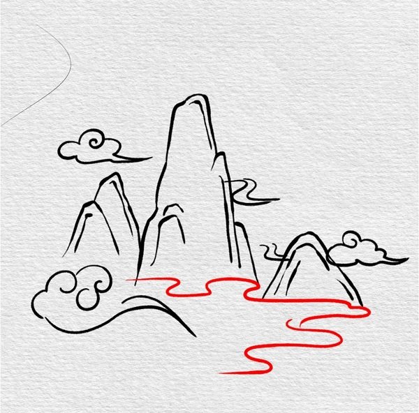 Vẽ núi đẹp​ 6