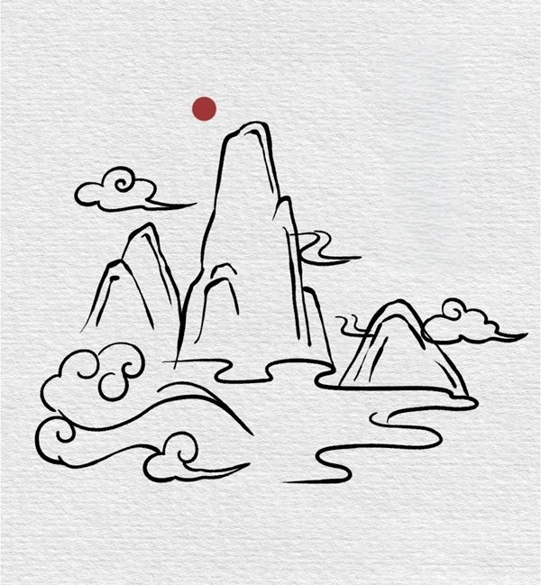 Vẽ núi đẹp​ 