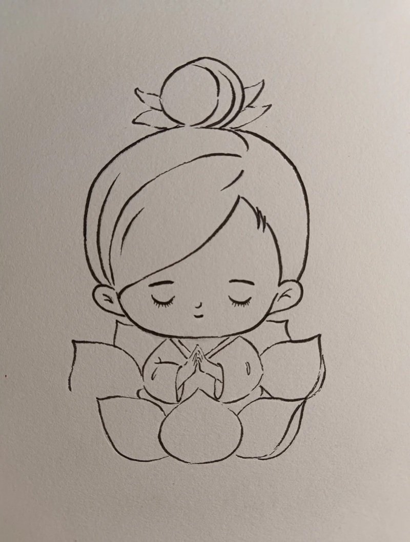 Vẽ phật​ đơn giản 5