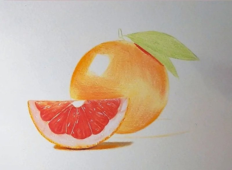 Vẽ quả cam​ bằng bút chì  4